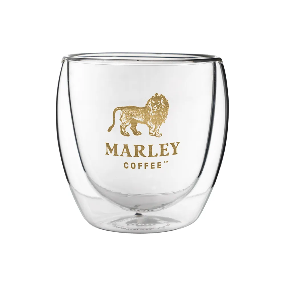 Set 2 Mini Glass Mugs Espresso